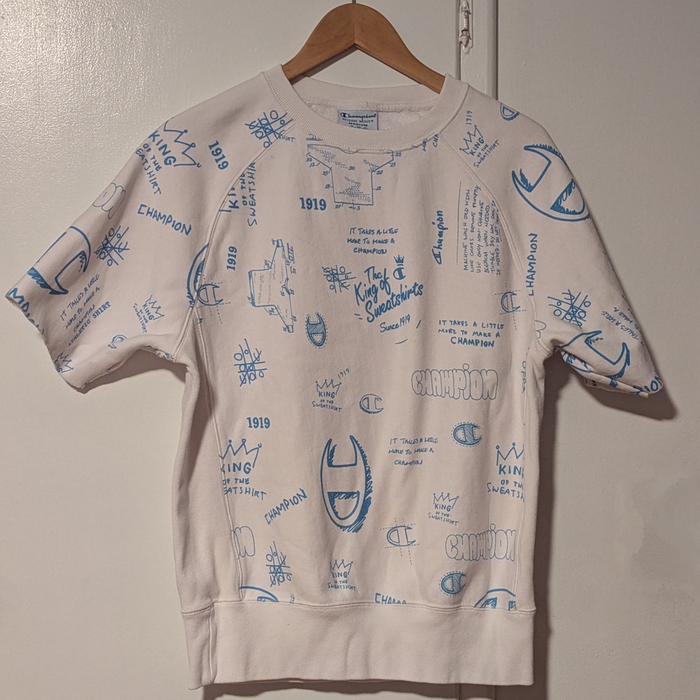 Champion White and Blue Graphic T-Shirt